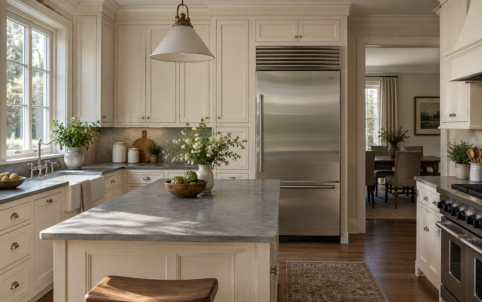 Sub-Zero appliance in a residential kitchen — AI illustration